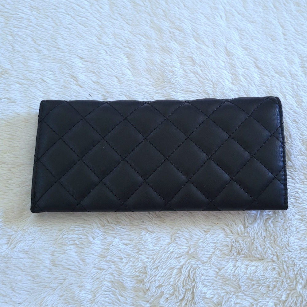 Badgley Mischka Diamond♦️ Quilted Black🖤 Flap Wallet - NWT - Picture 9 of 14